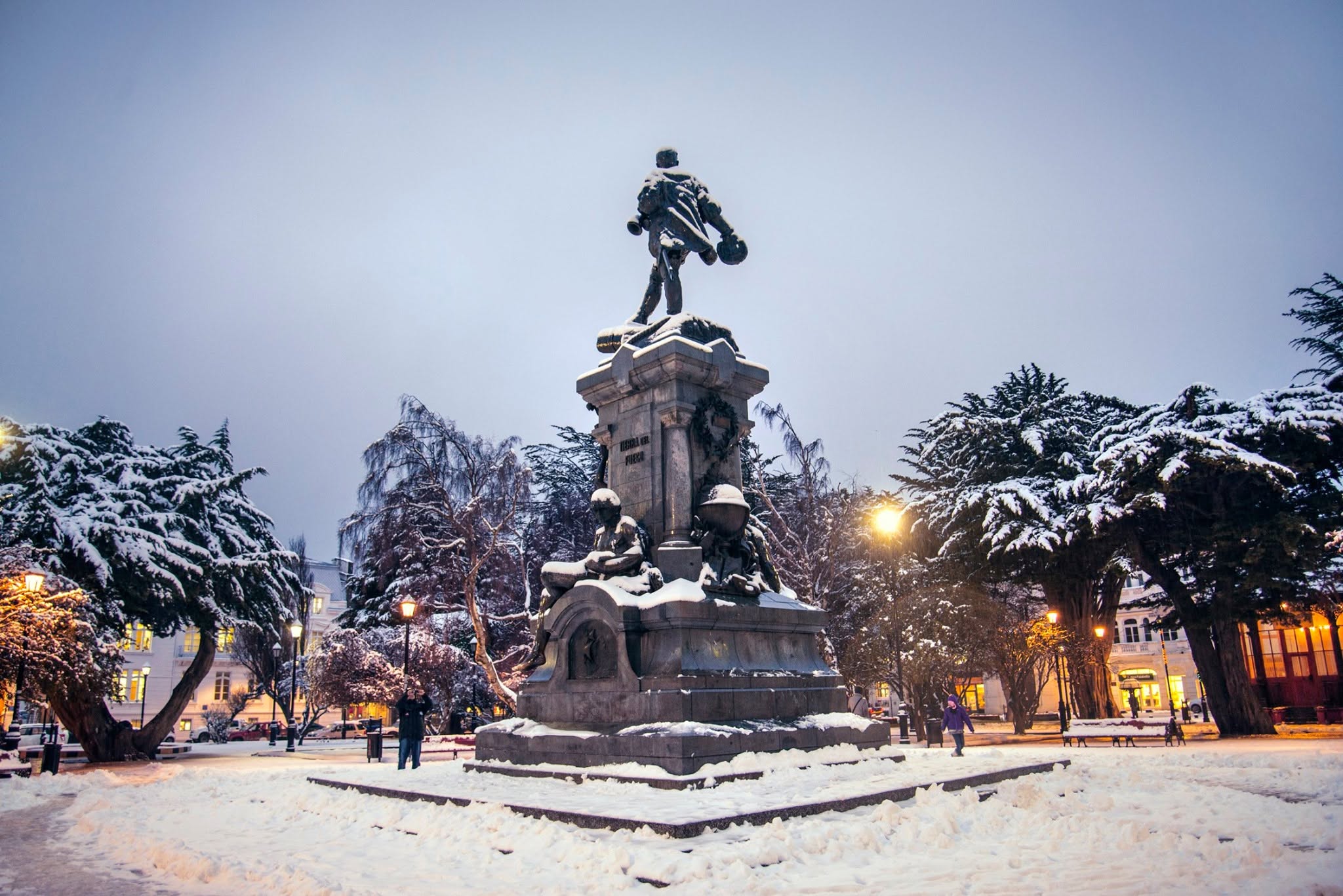 Plaza de Armas nevada, Punta Arenas